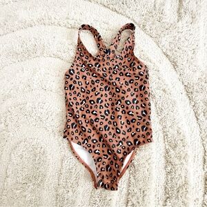 Carter's Brown Leopard Print Kids Swim One Piece